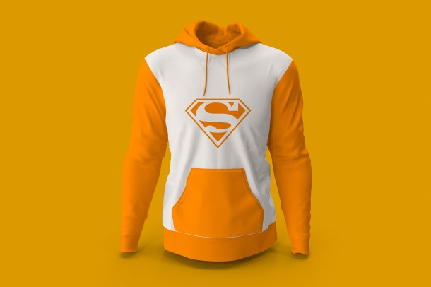 1 Free Superman Hoodie Jacket Design Mockup (1820)